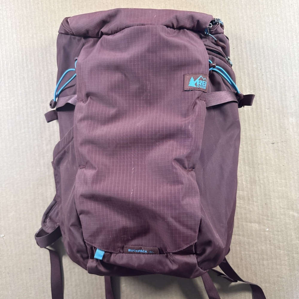REI Co-op Ruckpack 18L Daypack Burgundy Hiking Travel Backpack